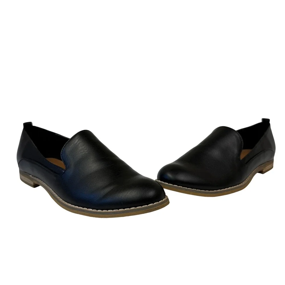 Indigo rd Women Hestley Loafers Size 8.5 Black Slip On Flats Minimalist Neutral